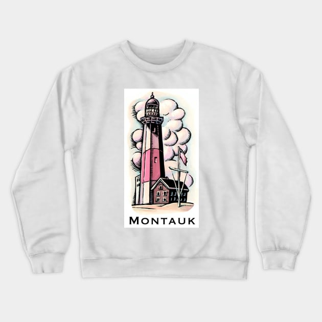 Montauk Lighthouse Crewneck Sweatshirt by Lisa Haney